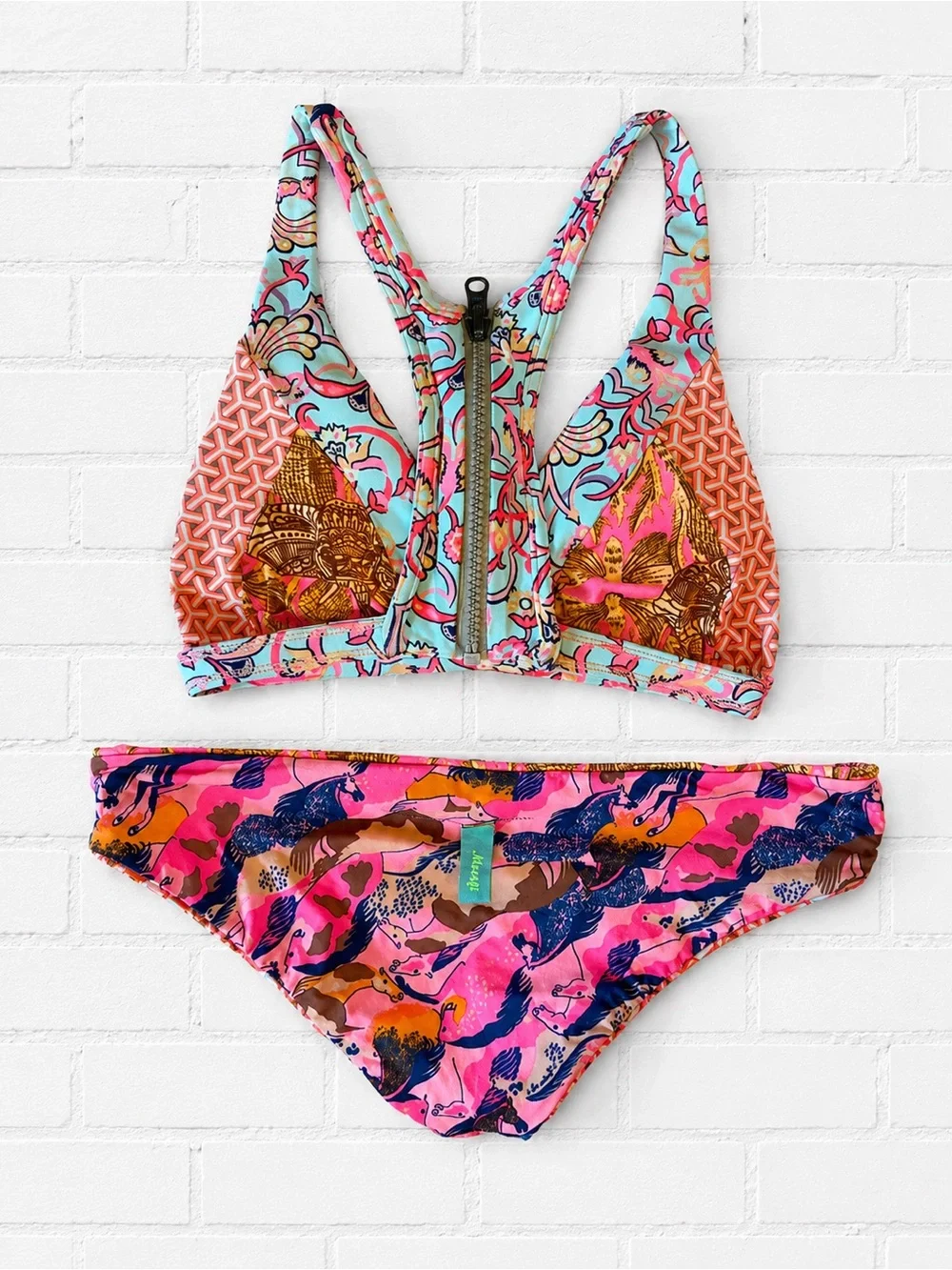 Maaji Horse Pink Multi-Color Printed Bikini Set